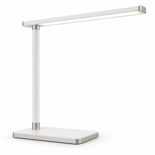 Minimalistische LED-Schreibtischlampe in Weiß – Schlanke Arbeitsleuchte für Büro, Homeoffice und Lesebereich