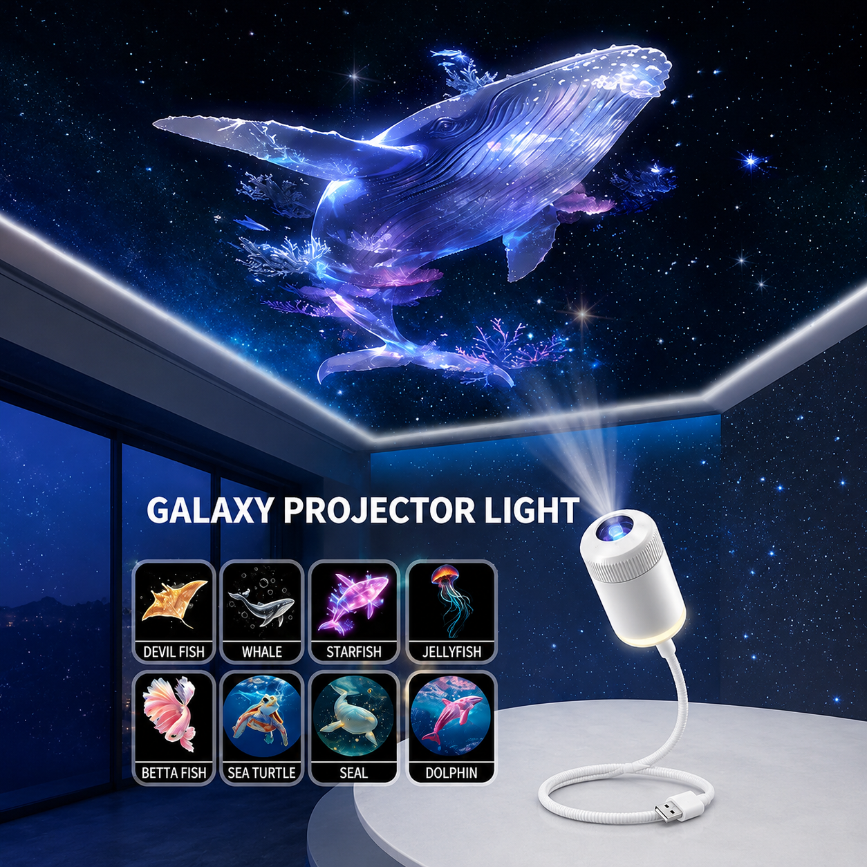 Comaguo® Night Light Projector - Smart Holographic Star Projector