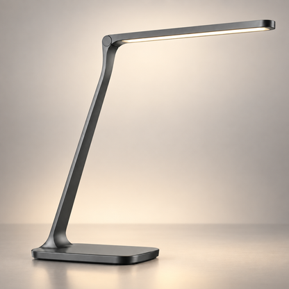 Anthrazitfarbene LED-Schreibtischlampe – Minimalistische Arbeitsleuchte mit schlankem Design für Büro &amp; Homeoffice