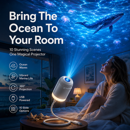 🇺🇸𝑺𝑪𝑵𝑫𝑹® 🚀 Smart HD Mini Projector with Auto Focus & 180° Rotation