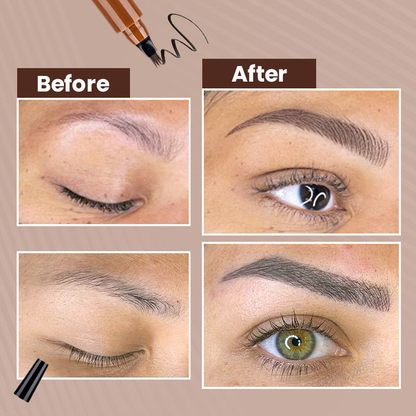 4-Tip Microblade Pen for Brows & Beards – Waterproof, Smudge-Proof & Natural Look