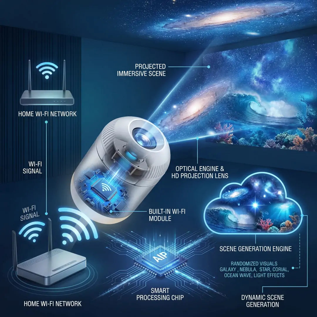 Comaguo® Night Light Projector - Smart Holographic Star Projector